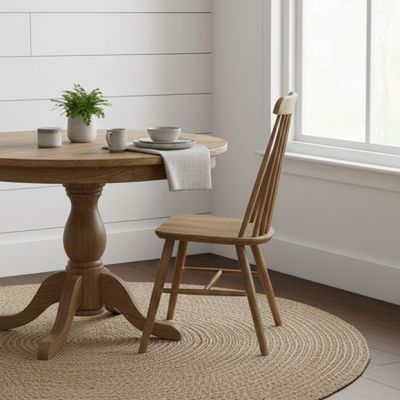 Natural Farmhouse Spindle Back Dining Chair Set of 2