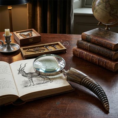 Natural Horn Handled Magnifying Glass