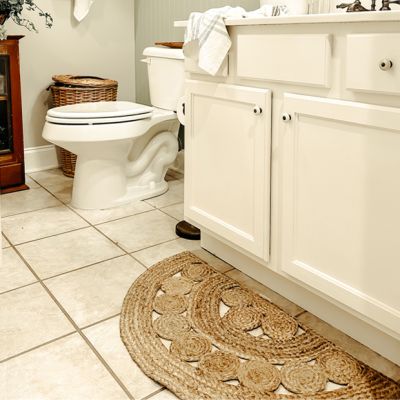 Natural Jute Half Circle Accent Rug