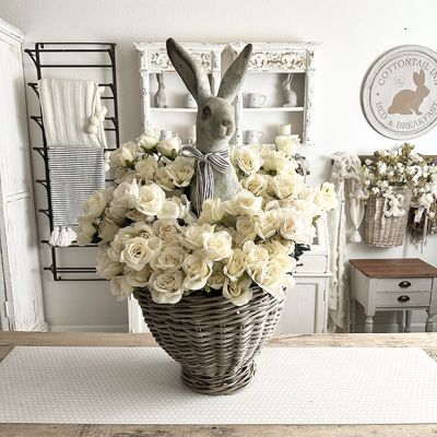 Natural Rattan Footed Nesting Basket