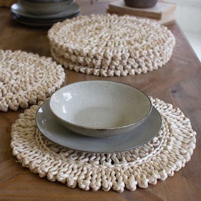 Natural Seagrass Round Placemat Set of 6