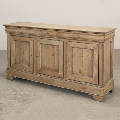 Natural Walnut 3 Door Sideboard Cabinet