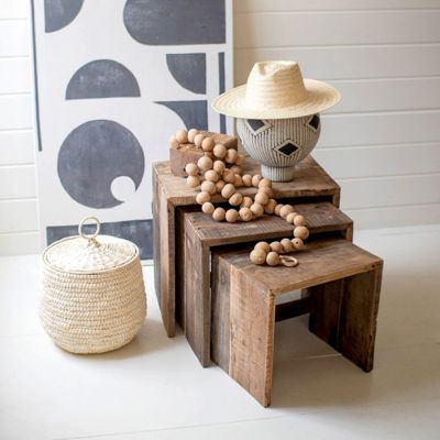 Nesting Wood Display Riser Set of 3