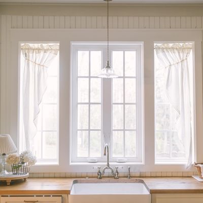Neutral Farmhouse Prairie Curtain Panel Set