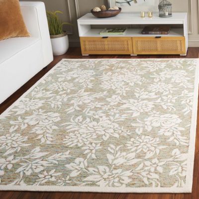 Neutral Florals Green/Ivory Area Rug