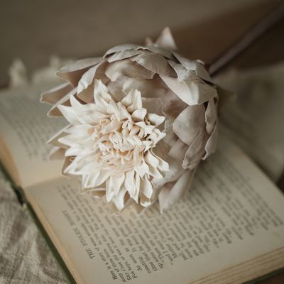 Neutral Hue Faux Artichoke Stem