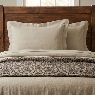 Neutral Linen Flange Edge Sham