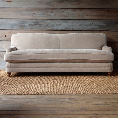 Neutral Velvet Upholstered Sofa