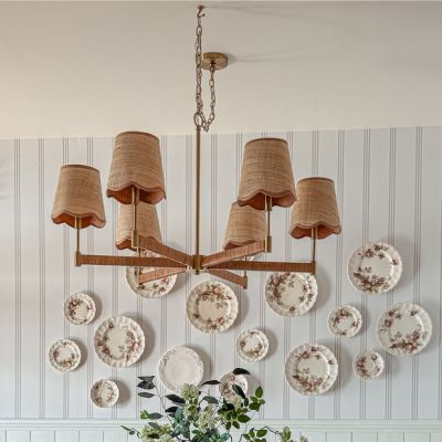 Nice and Natural 6 Arm Chandelier