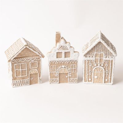 Nice and Neutral Christmas Gingerbread House Set of 3