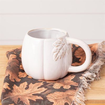 Nice and Neutral Stoneware Pumpkin Mug Set of 4
