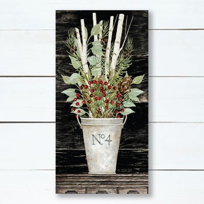 No. 4 Floral Vase Holiday Canvas Wall Art