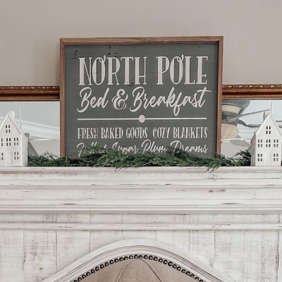 North Pole Bed And Breakfast Green Wall Sign