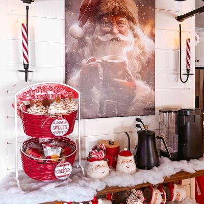 North Pole Kitchen Tiered Display Basket