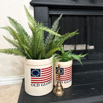 Old Glory Ceramic Crock 11 Inch