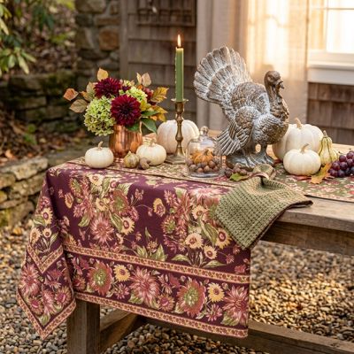 Old World Garden Cotton Tablecloth