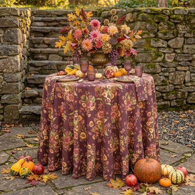 Old World Garden Round Cotton Tablecloth