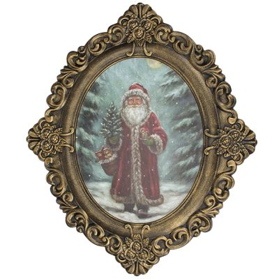 Old World Snowy Santa Framed Wall Art