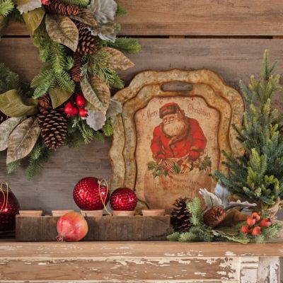 Old World Vintage Santa Tray