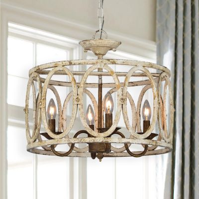 Old World Weathered Semi-Flush Light