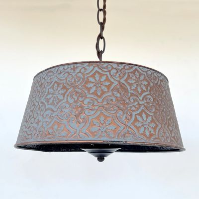 Ornate Copper Farmhouse Pendant Chandelier