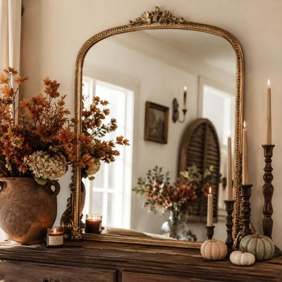 Ornate Elegance Gold Framed Mirror 39 Inch
