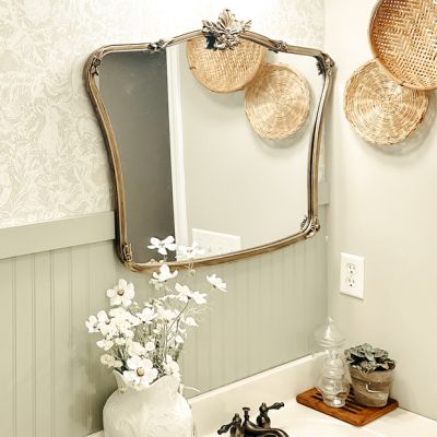 Ornate Florals Gold Frame Wall Mirror