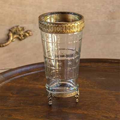 Ornate Footed Glass Vase