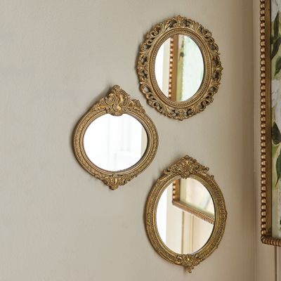 Ornate  Vintage Inspired Mirror Collection Set of 3