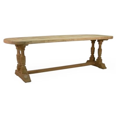 Oval Elm Wood Dining Table