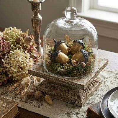 Oversized Golden Acorn Accent