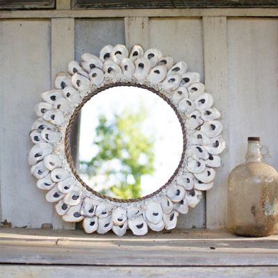 Oyster Framed Round Wall Mirror