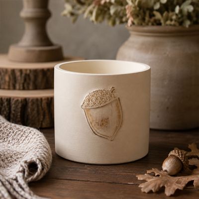 Painted Acorn Planter Pot 7 Inch