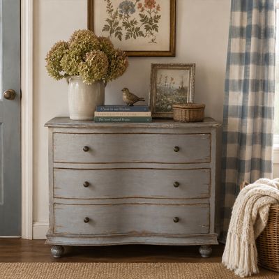 Painted Bow Front Chest of Drawers