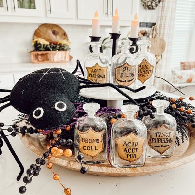 Painted Label Apothecary Bottle Set of 6