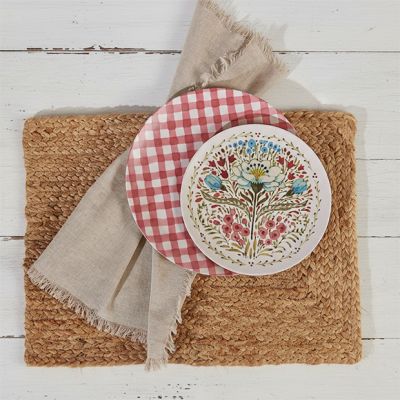 Painted Red Gingham Check Plate