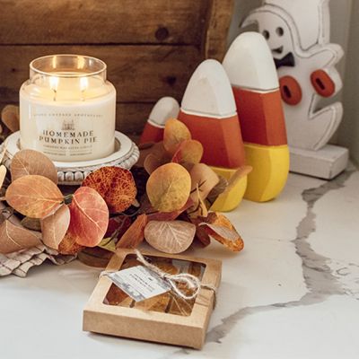 Painted Wood Candy Corn Table Decor Set of 3