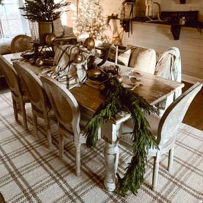 Painted Wood Distressed Farm Table