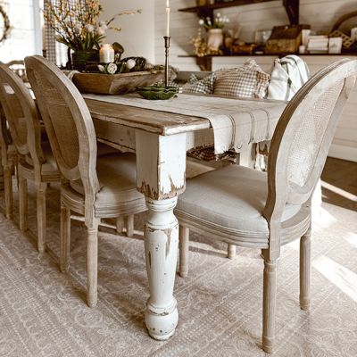 Painted Wood Distressed Farm Table