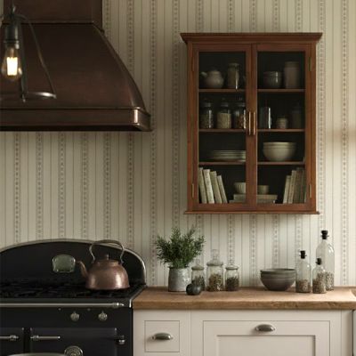 Painted Wood Slat Wall Display Cabinet