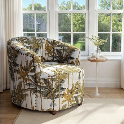 Palm Tree Pattern Upholstered Chair