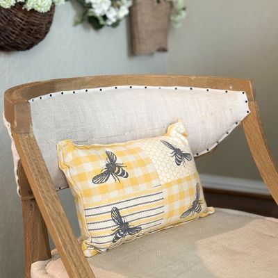 Patchwork Bees Rectangle Accent Pillow