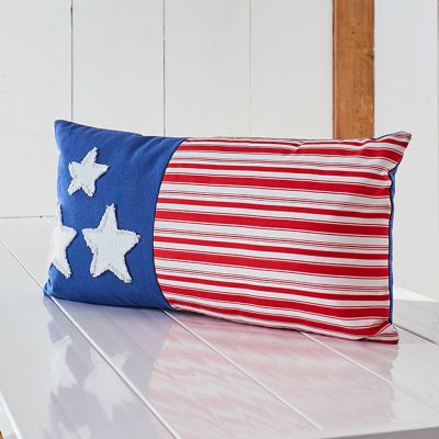 Patchwork Stars and Stripes Lumbar Pillow