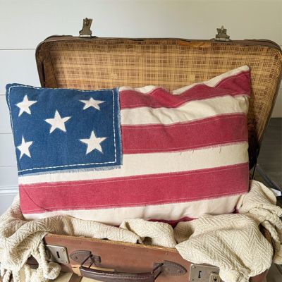 Patchy Flag Lumbar Pillow