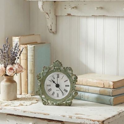 Patina Inspired Filigree Desk Clock