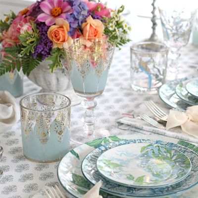 Patina Vie 18k Aquarius Rocks Glass by Antique Farmhouse Set of 4