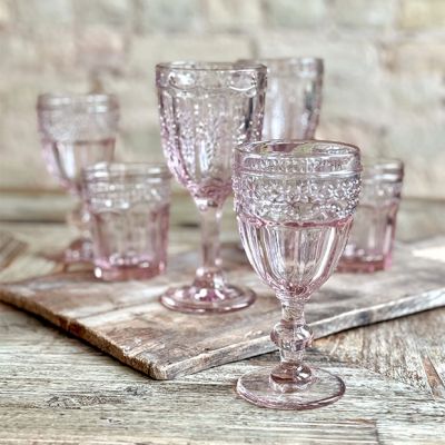 Patina Vie Blush Glassware by Antique Farmhouse Set of 6