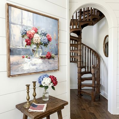 Patriotic Blooms Canvas Printed Horizontal Wall Art