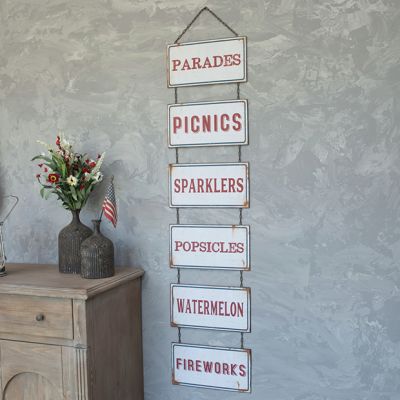 Patriotic Celebration Hanging Stacked Sign