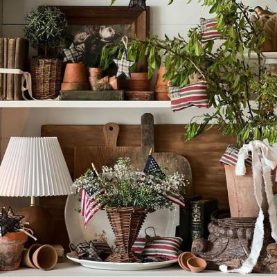 Patriotic Flag Bowl Filler Set of 8